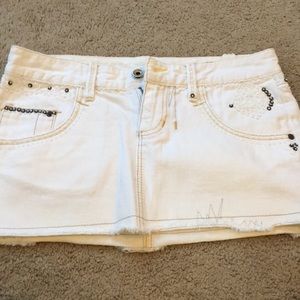 Beautiful beaded mini jean skirt